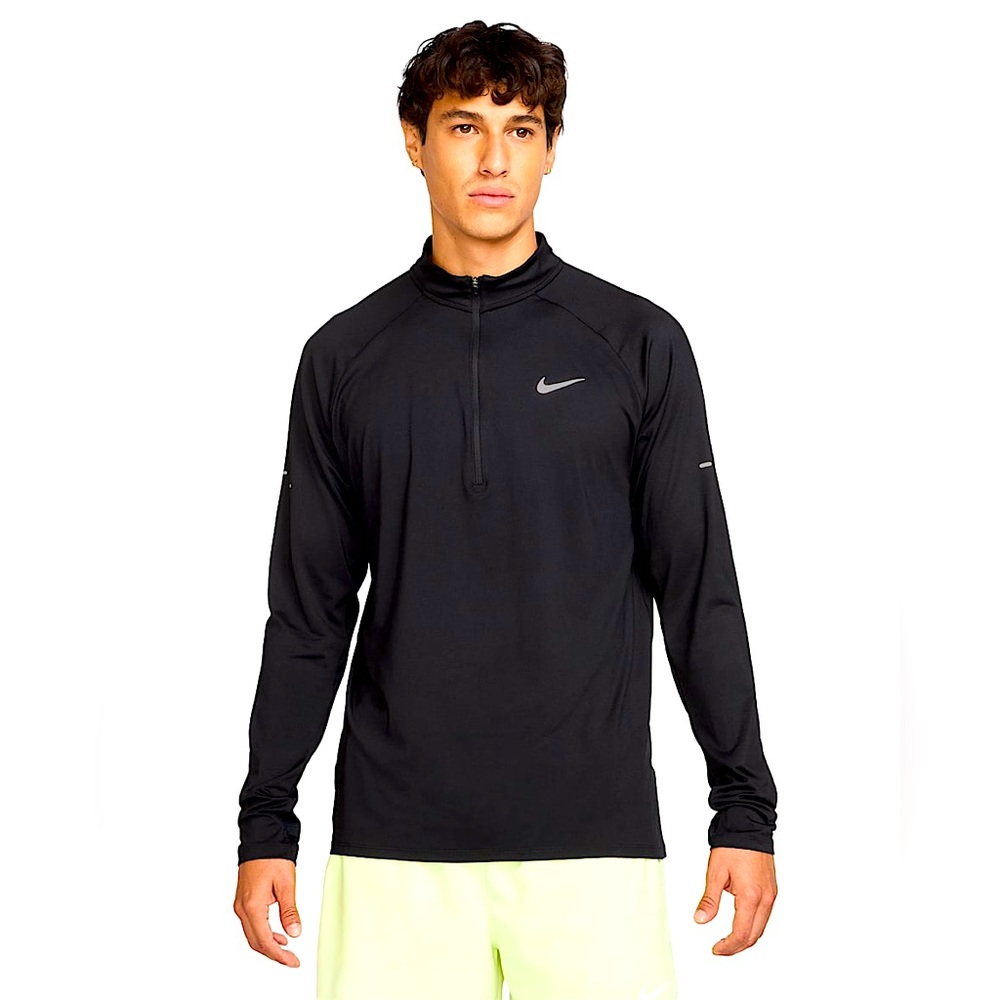 NIKE STRIDE MEN’S DRI-FIT 1/4 ZIP RUNNING TOP- BLACK SIZE MEDIUM (PREOWNED)
